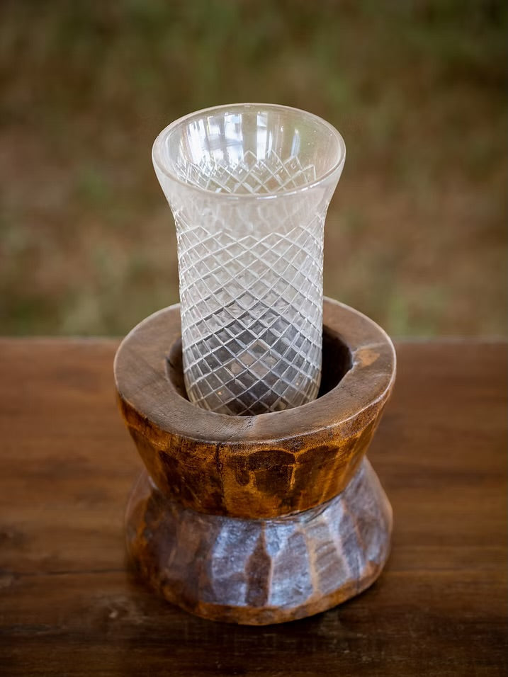 Carved Wood Seeder Vessel by Studio Vastu
