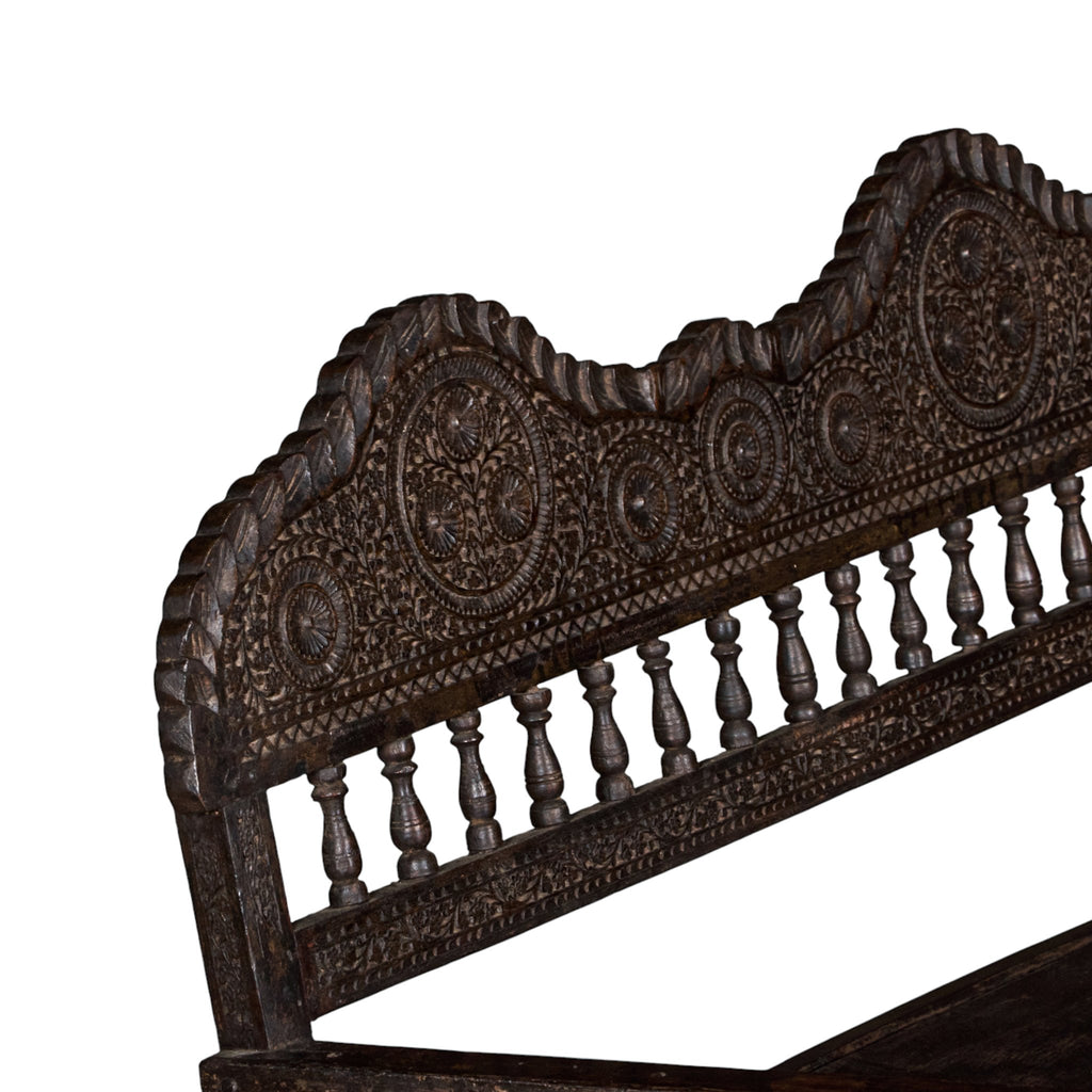 Carved Wood Three-Piece Seating Set by Studio Vastu
