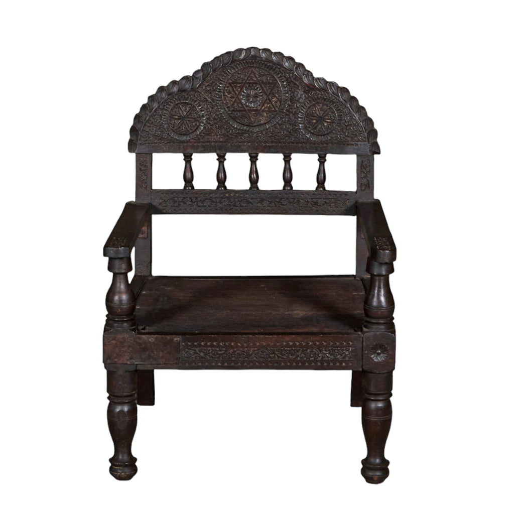 Carved Wood Three-Piece Seating Set by Studio Vastu