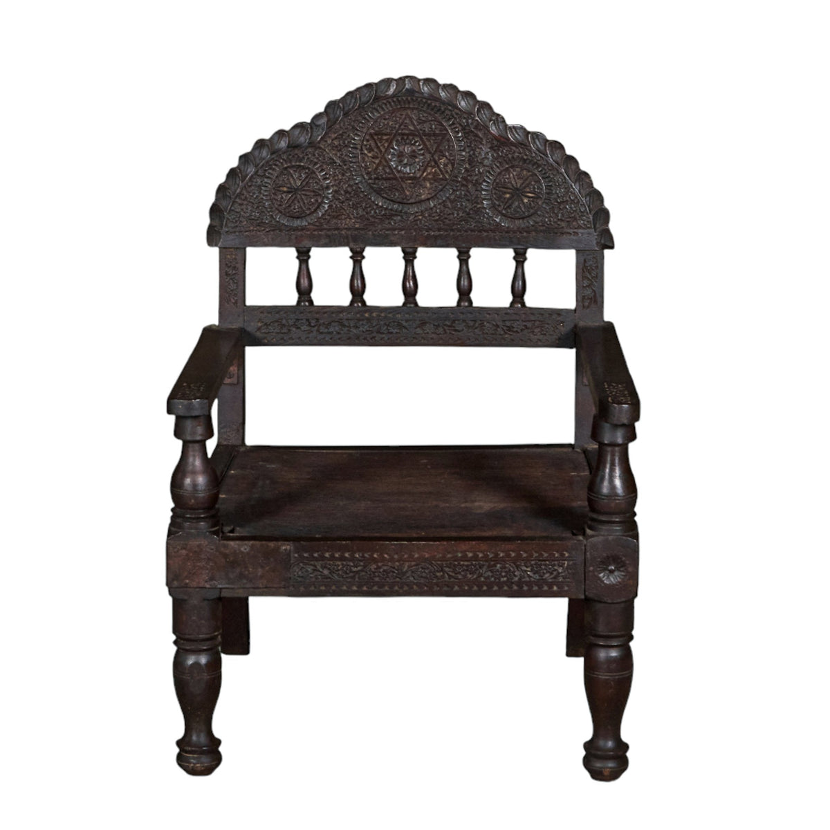 Carved Wood Three-Piece Seating Set by Studio Vastu