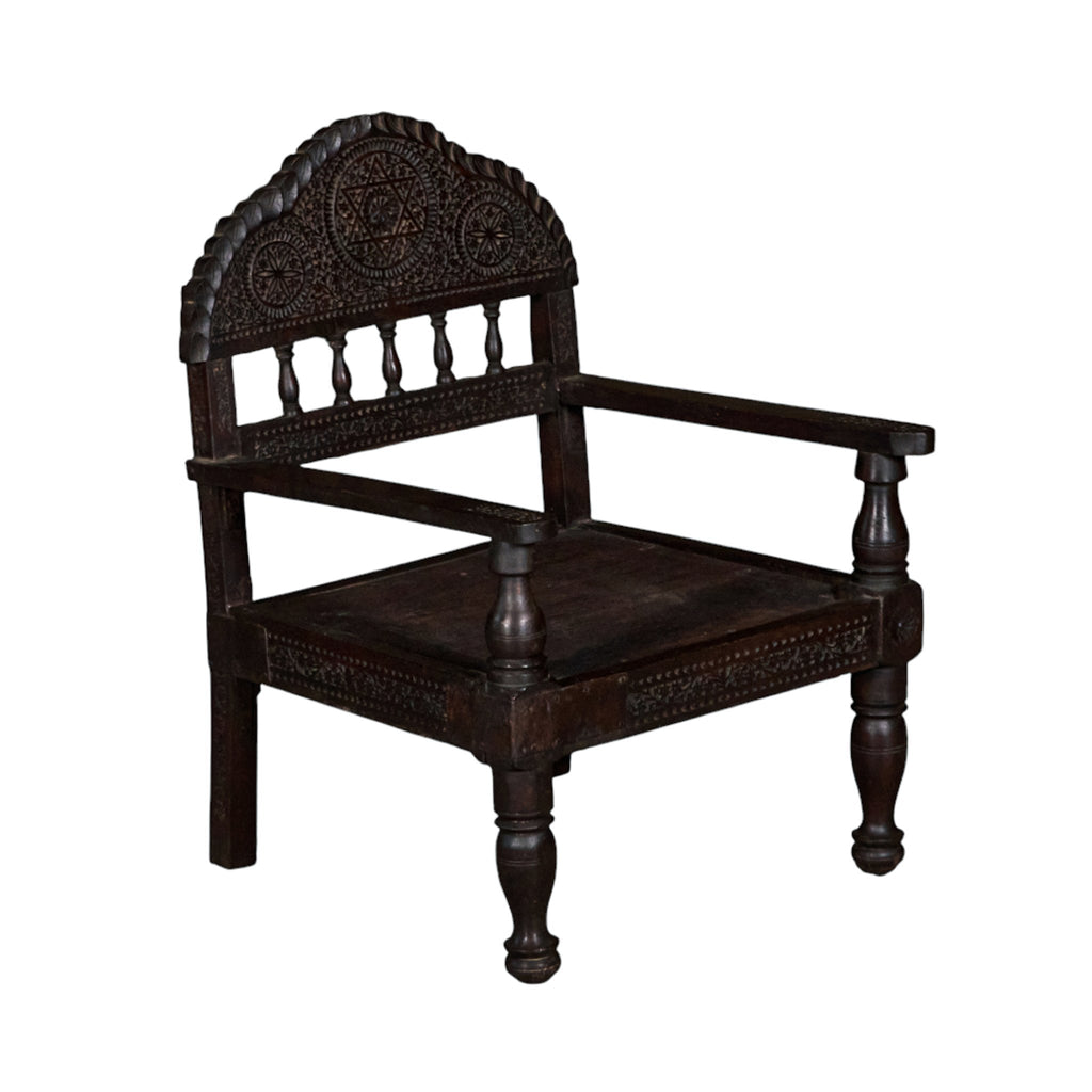 Carved Wood Three-Piece Seating Set by Studio Vastu
