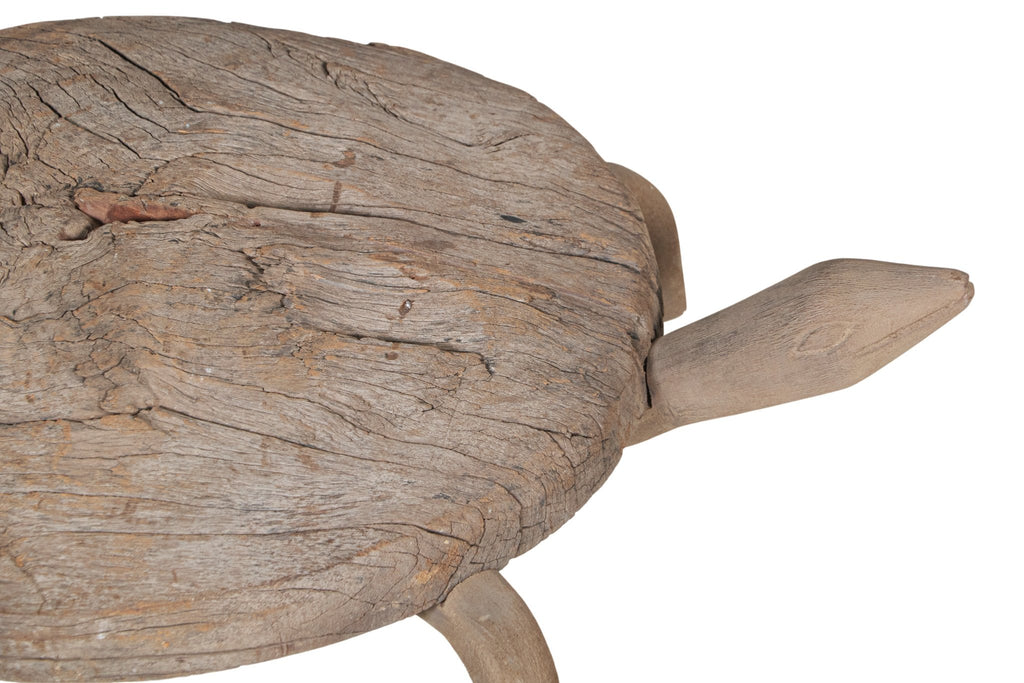 Carved Wood Tortoise Bajot by Studio Vastu