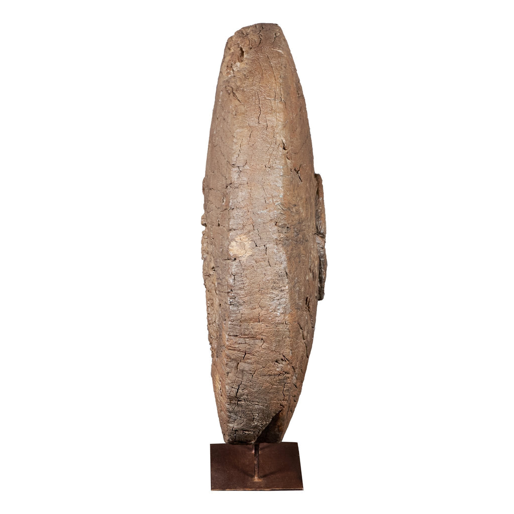 Carved Wooden Cart Wheel Sculpture by Studio Vastu