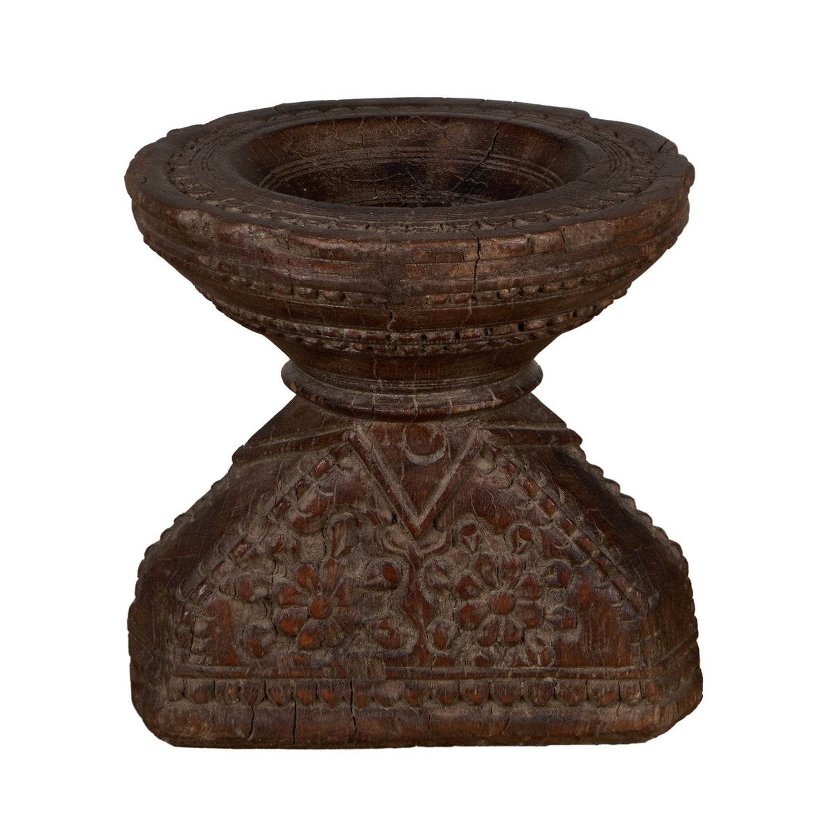 Carved Wooden Grain Seeder Vessels by Studio Vastu
