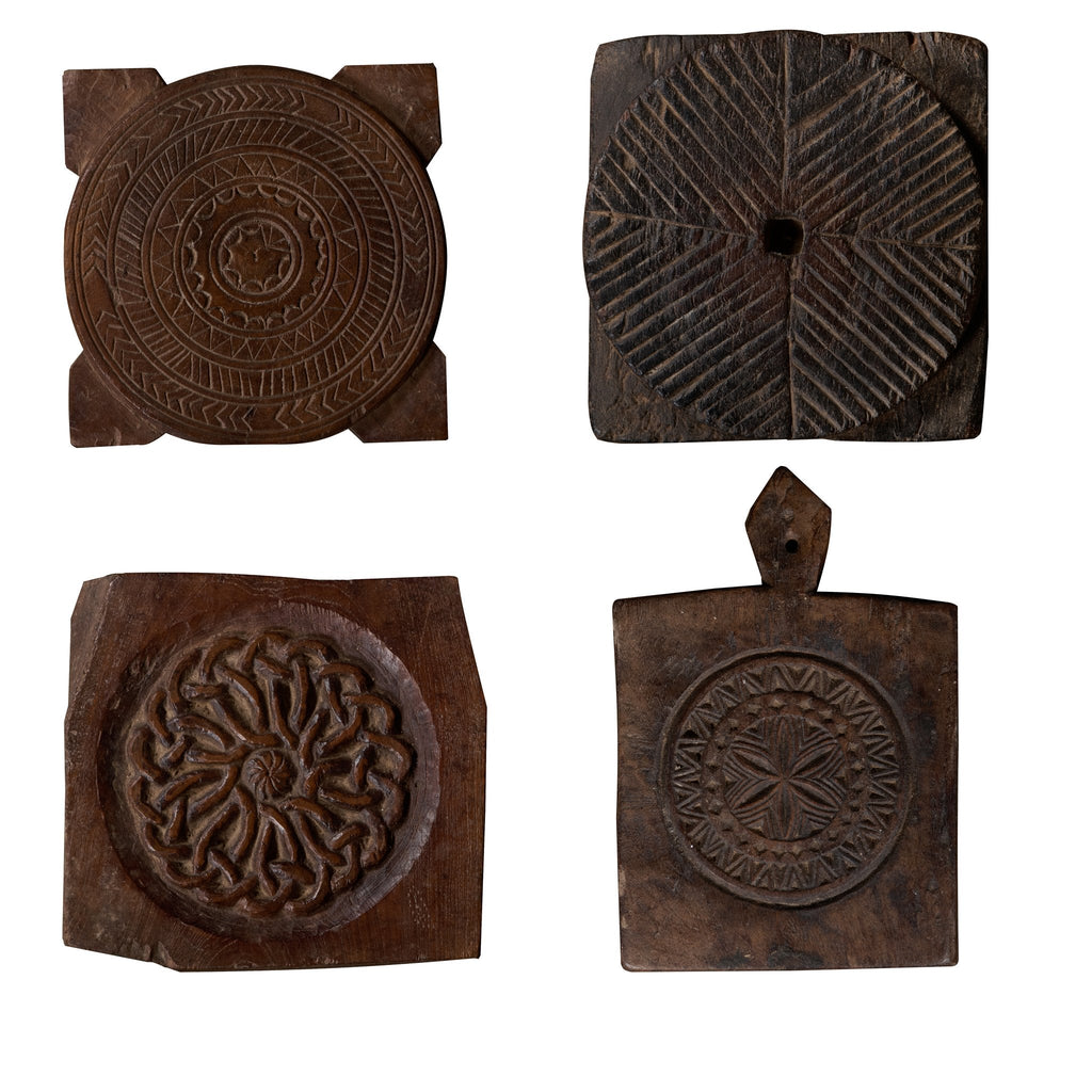 Carved Wooden Indian Biscuit Mold Block by Studio Vastu