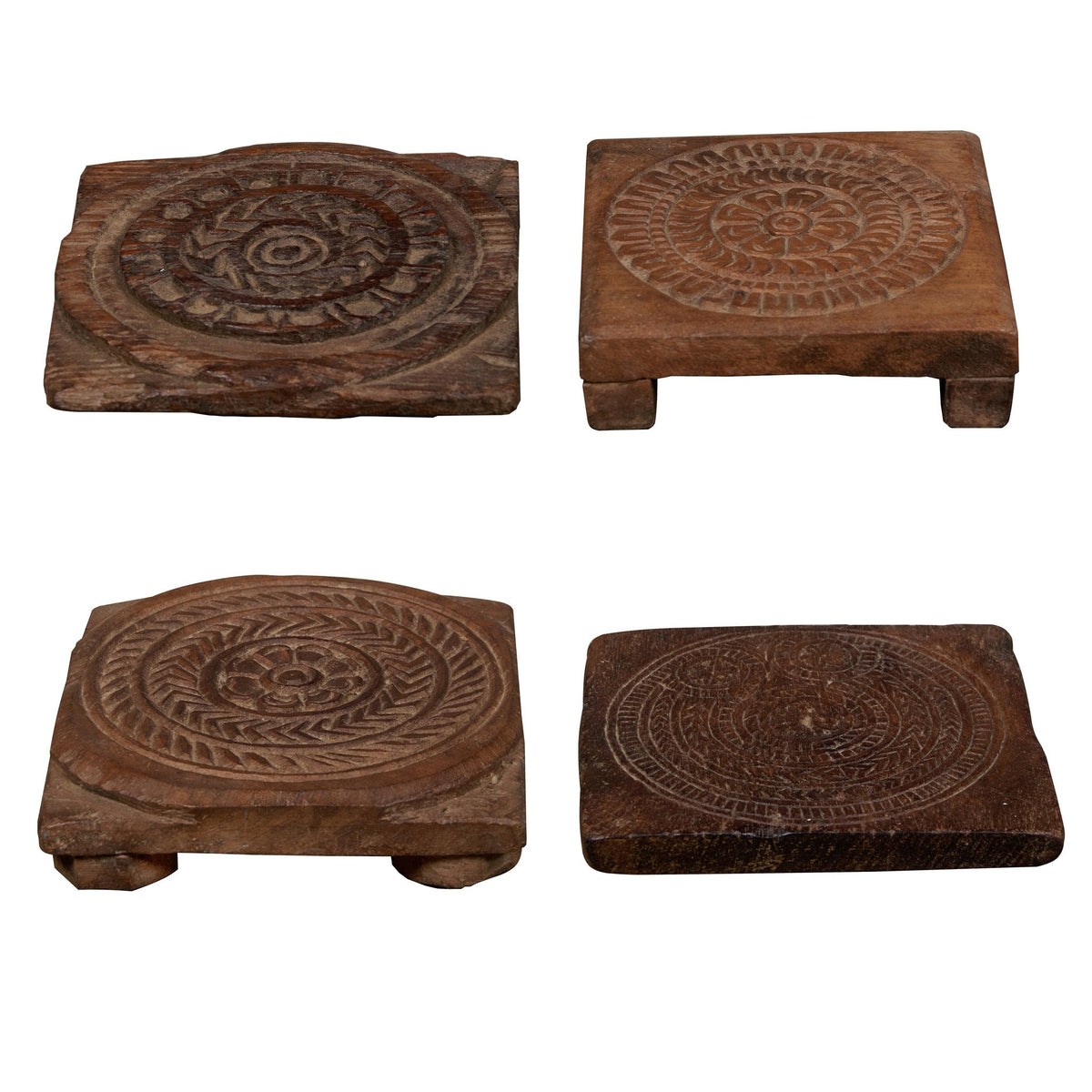 Carved Wooden Indian Biscuit Mold Block by Studio Vastu