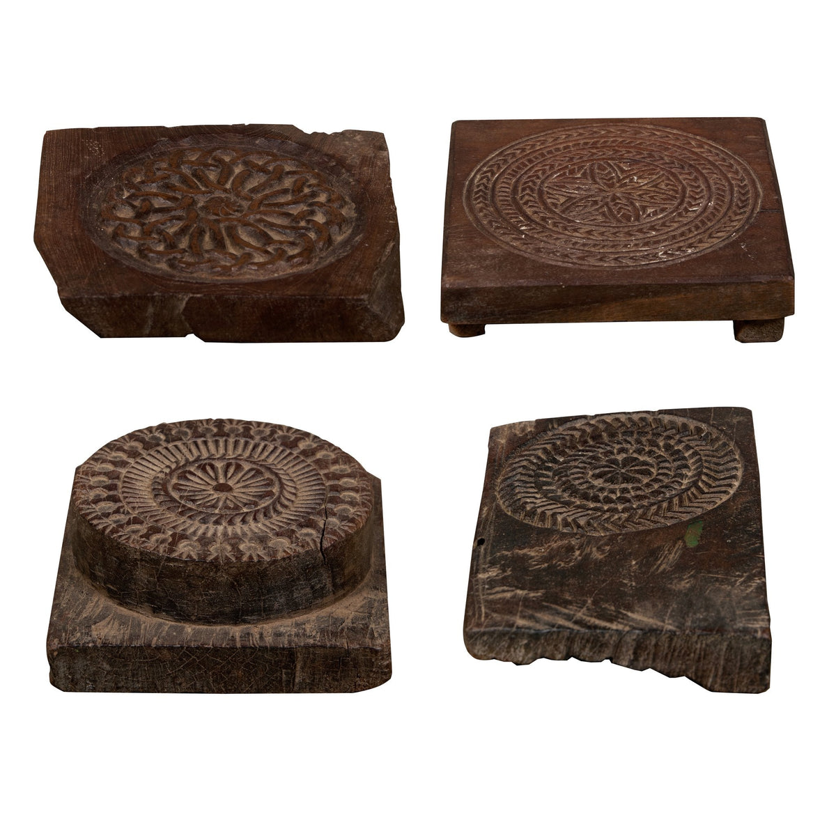 Carved Wooden Indian Biscuit Mold Block by Studio Vastu