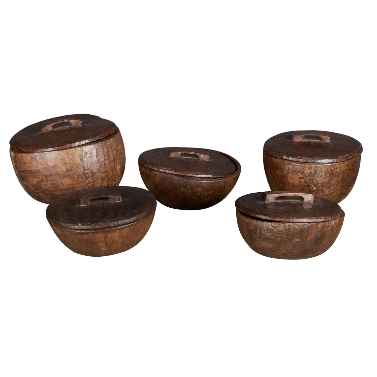 Carved Wooden Lidded Vessels by Studio Vastu