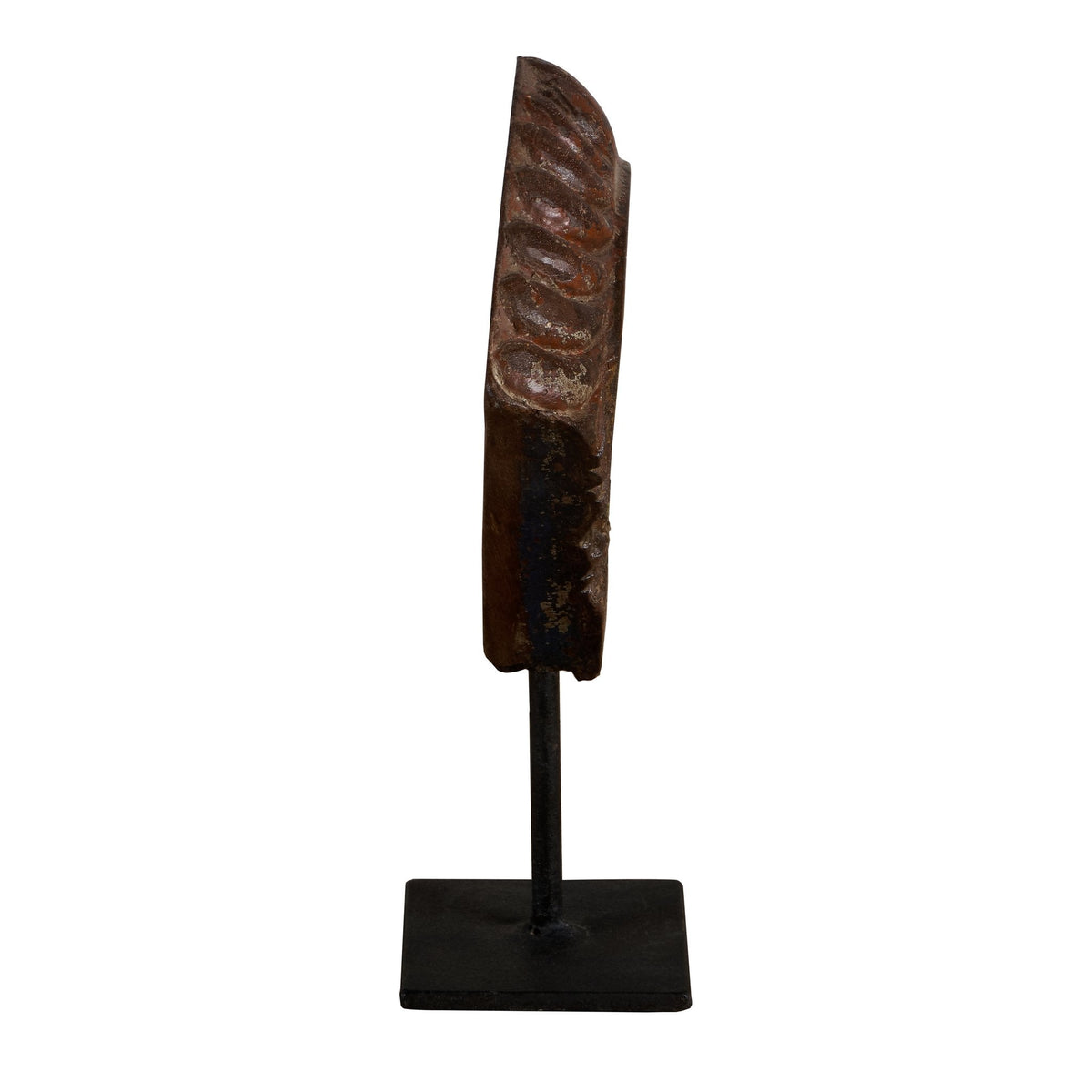 Carved Wooden Textile Block Fragments on Stand by Studio Vastu