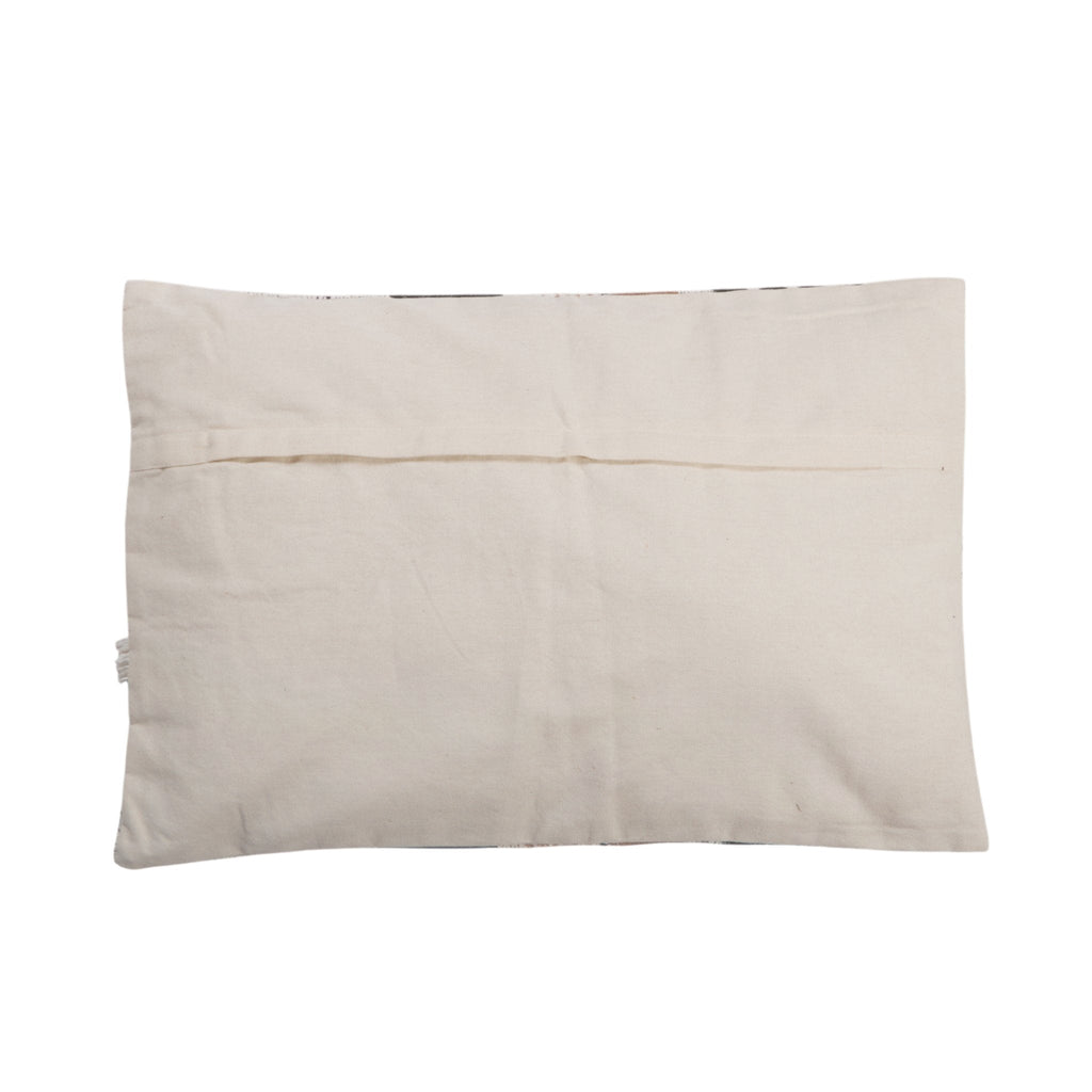 Charcoal & Terracotta Cotton Lumbar Pillow by Studio Vastu