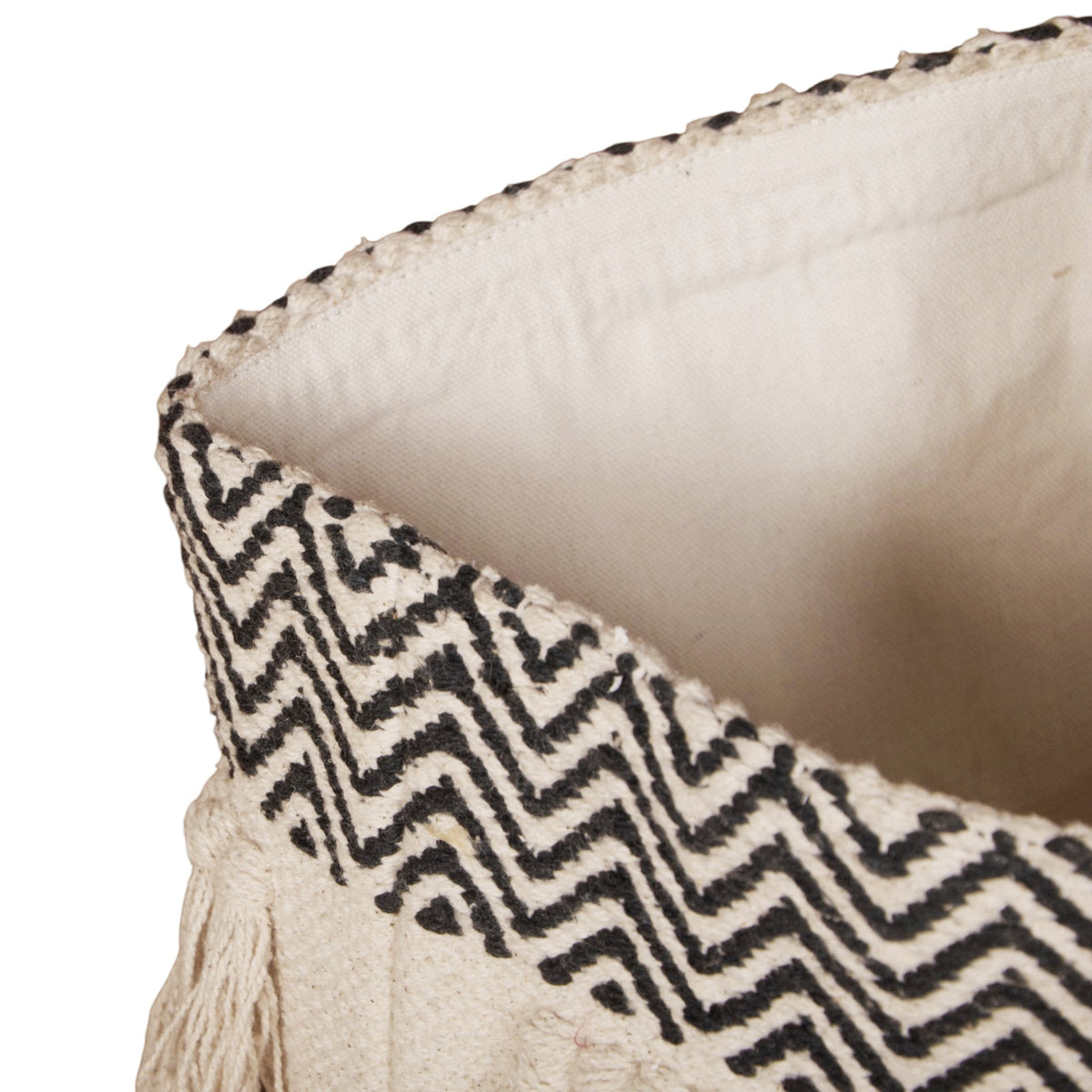 Chevron Tassel Cotton Basket by Studio Vastu