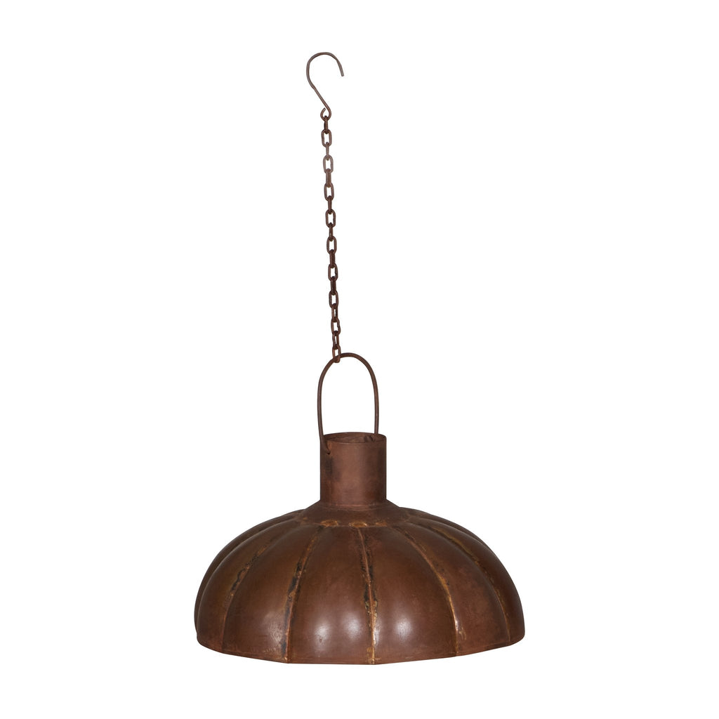 Copper-Finish Scalloped Iron Pendants by Studio Vastu