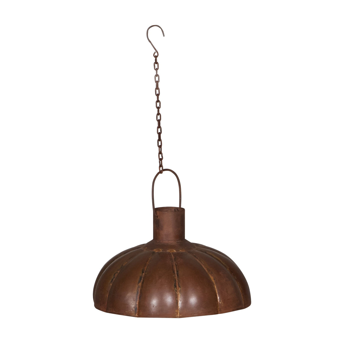 Copper-Finish Scalloped Iron Pendants by Studio Vastu