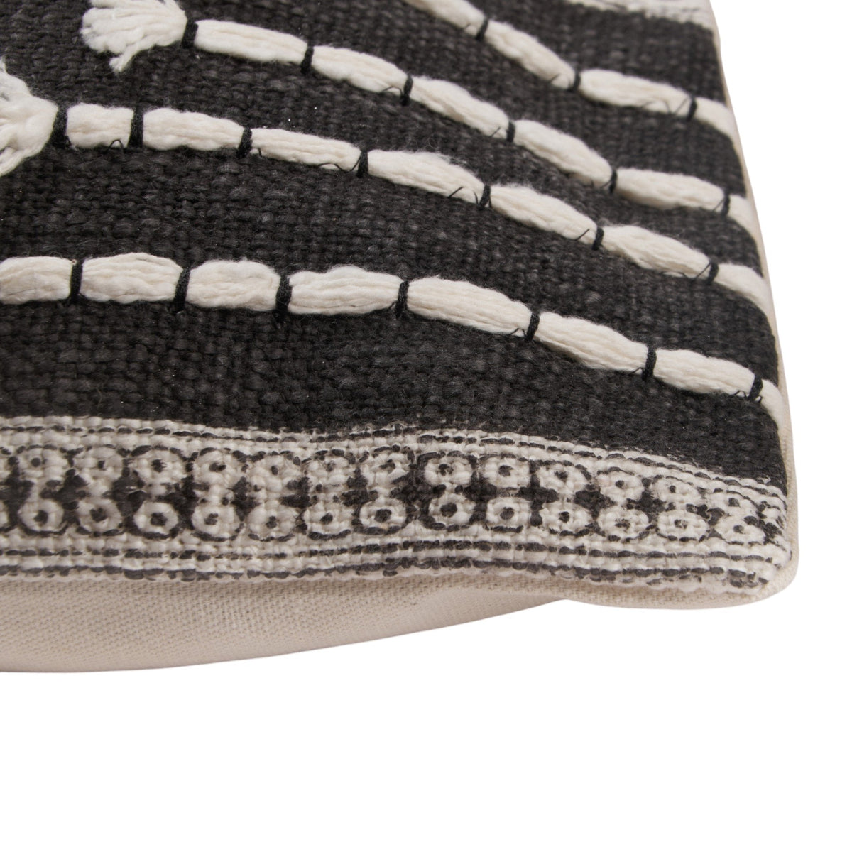 Cotton Block-Printed Lumbar Pillow by Studio Vastu