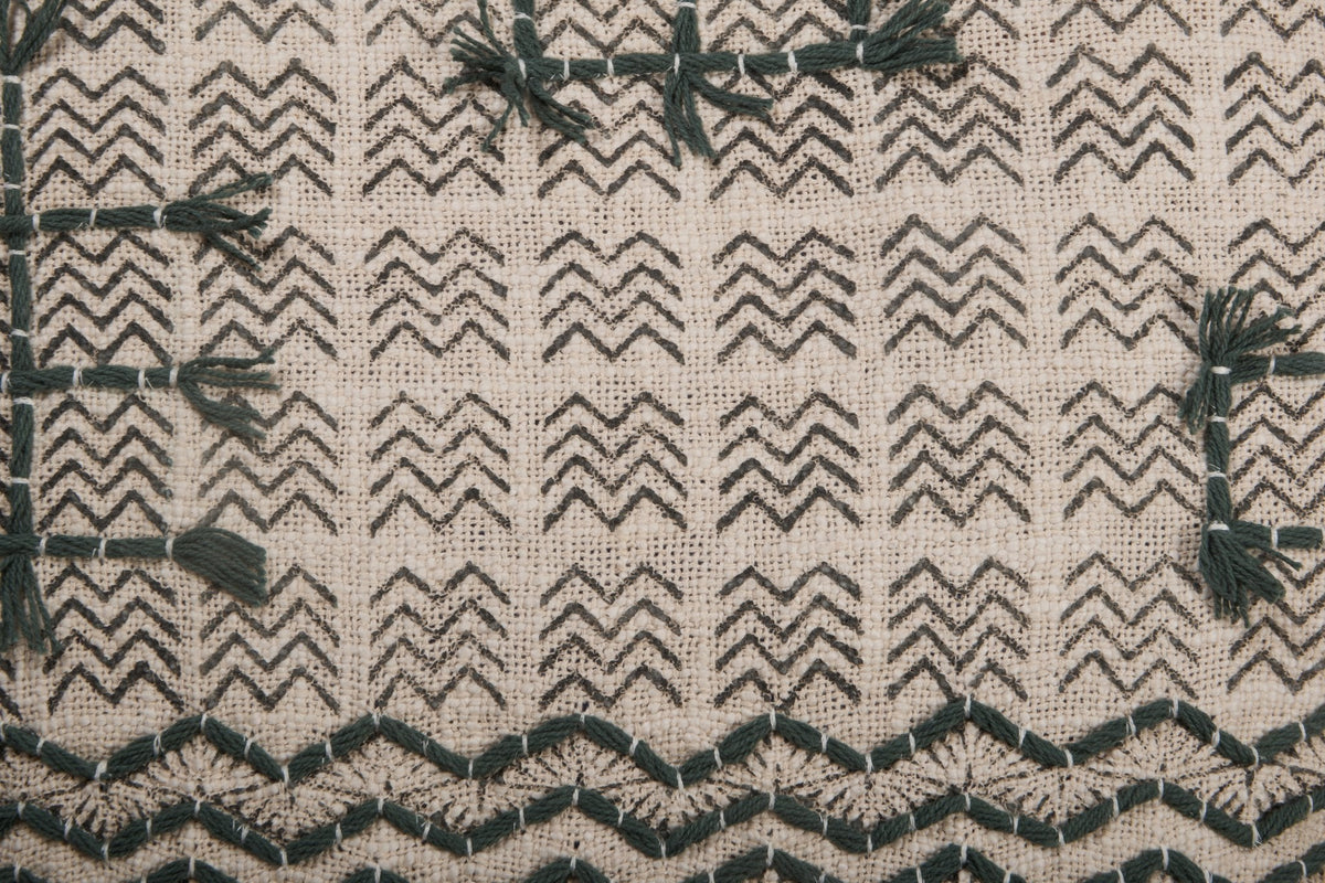 Cotton Chevron Tufted Cushion Cover by Studio Vastu