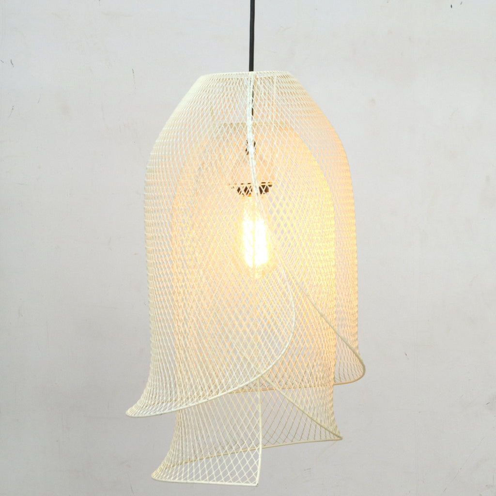 Cream Wire Mesh Lily Pendant Light by Studio Vastu