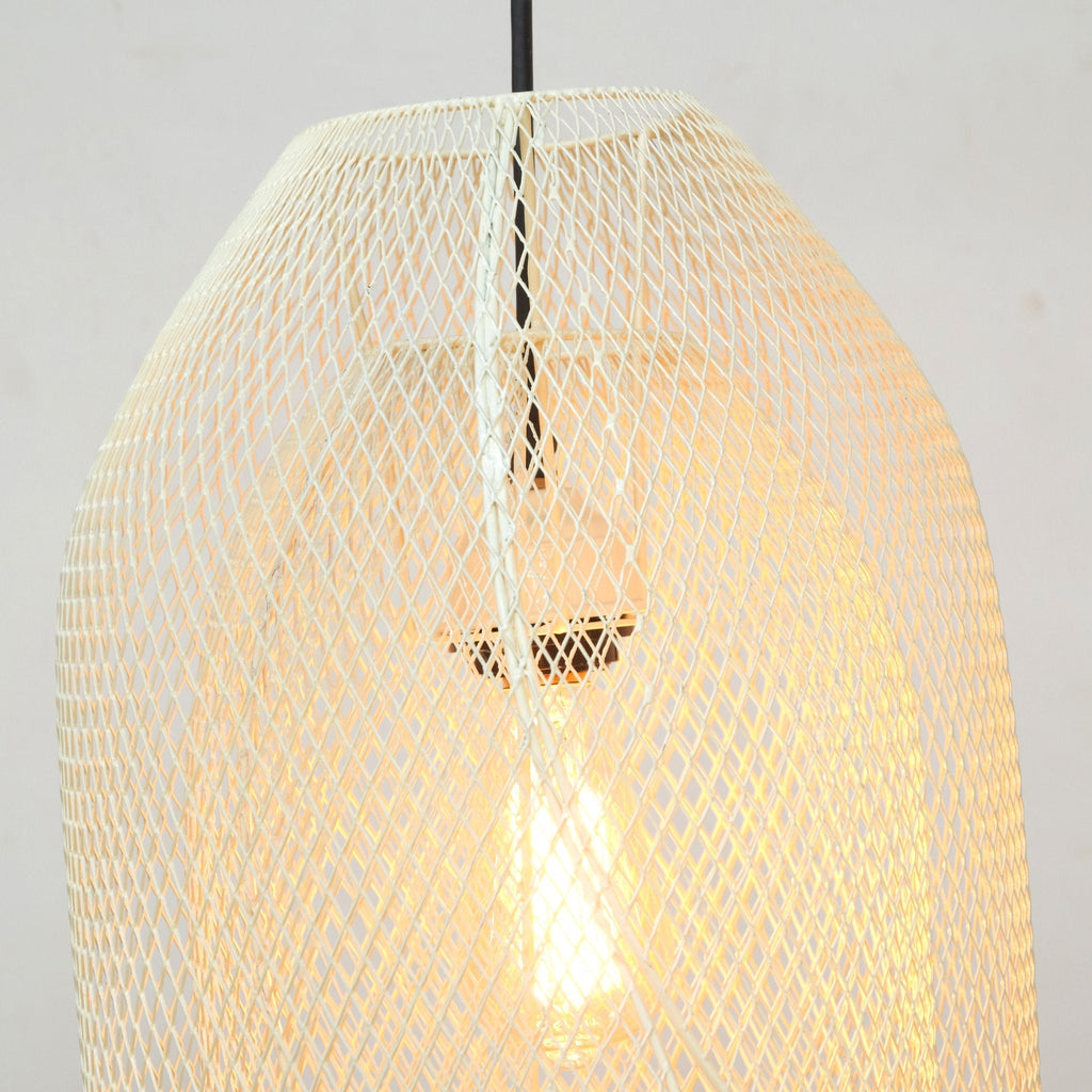 Cream Wire Mesh Lily Pendant Light by Studio Vastu