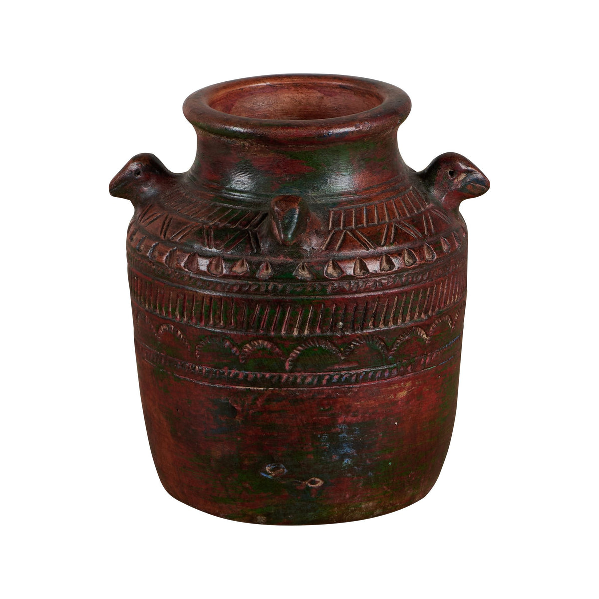 Crimson Clay Tribal Vessel by Studio Vastu