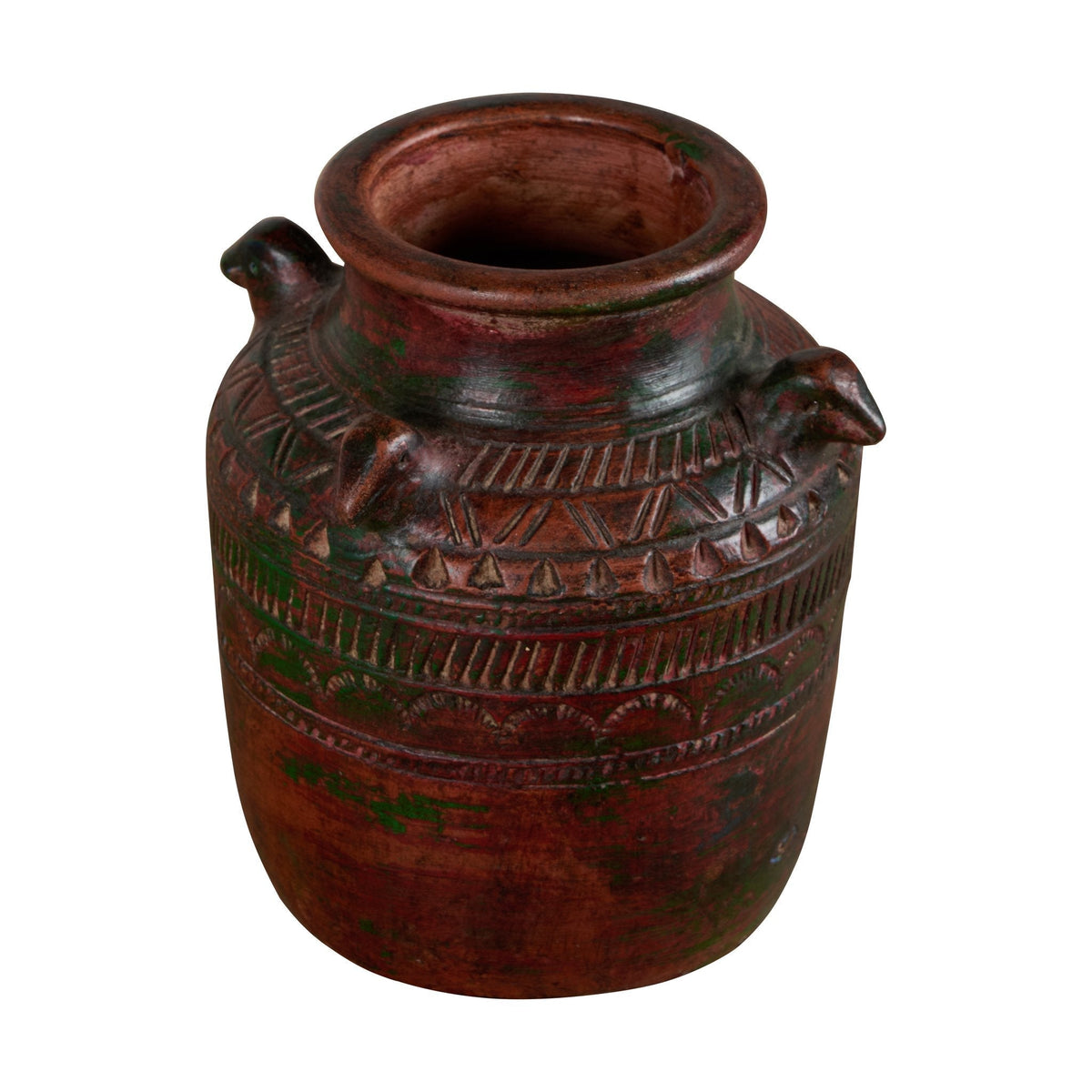 Crimson Clay Tribal Vessel by Studio Vastu