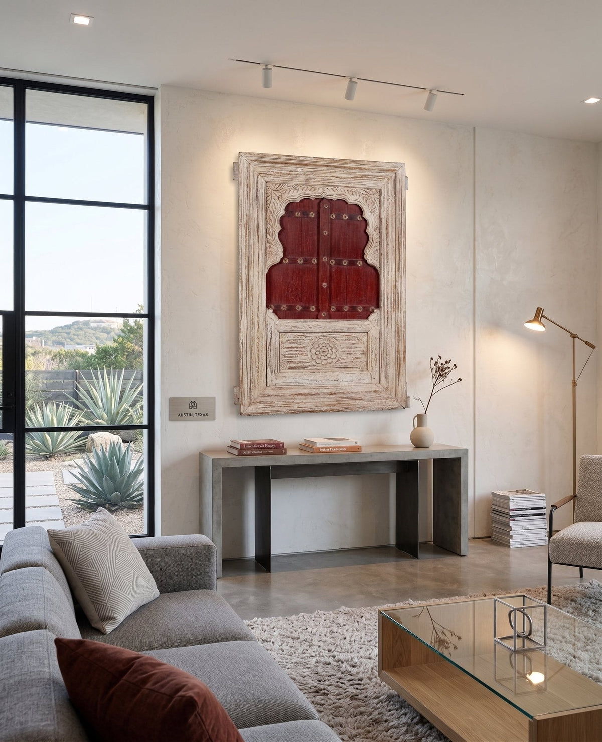 Crimson Shutter Vintage Jharokha Window by Studio Vastu