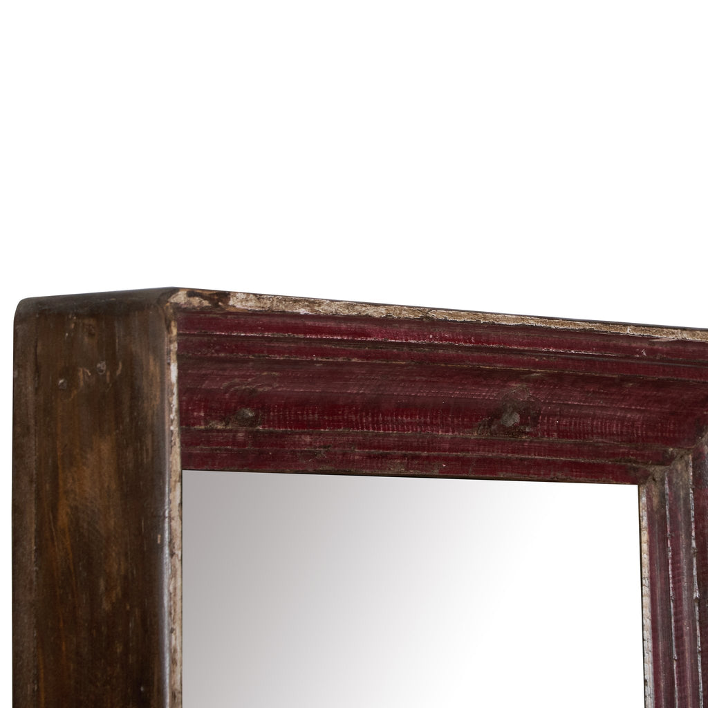 Crimson Wood and Iron Floor Mirror by Studio Vastu