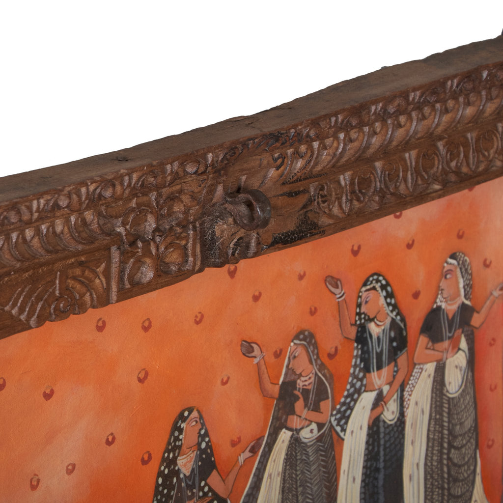 Devotion: Hand-Painted Krishna & Gopi Dance Canvas