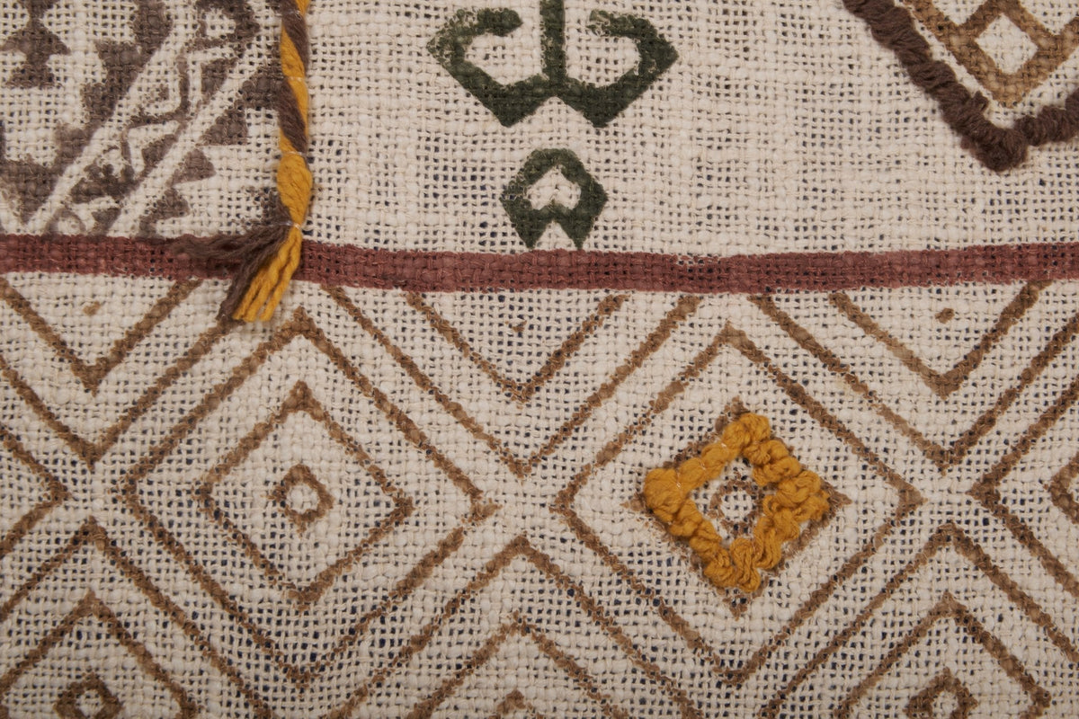 Earth Tone Embroidered Cotton Pillow Cover by Studio Vastu