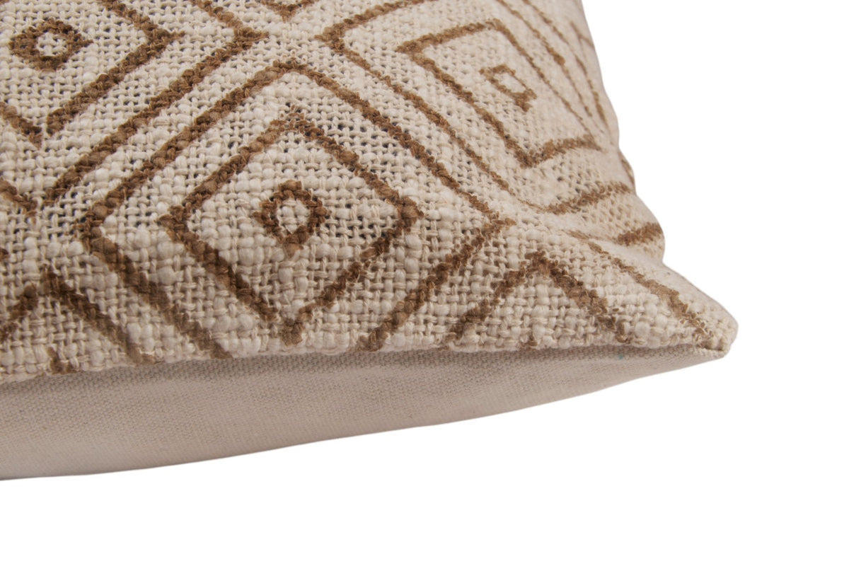 Earth Tone Embroidered Cotton Pillow Cover by Studio Vastu