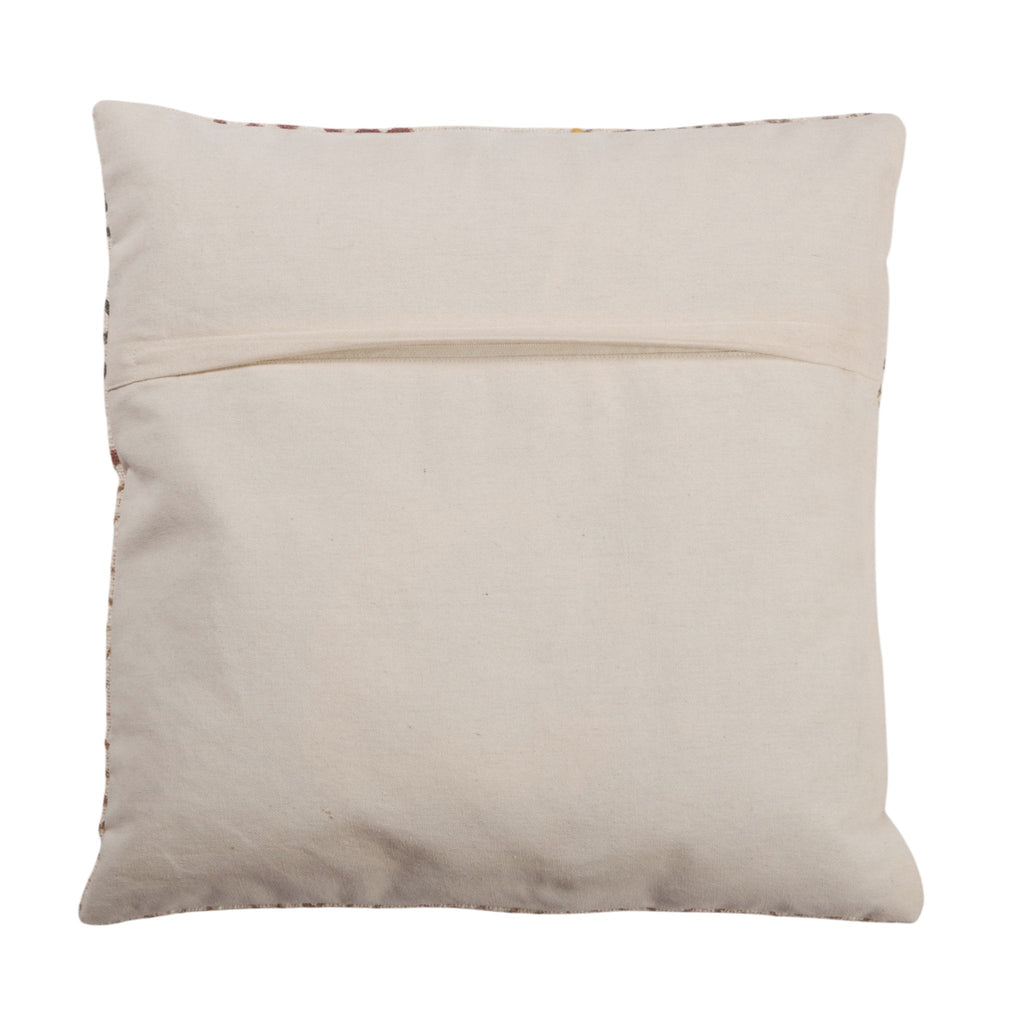 Earth Tone Embroidered Cotton Pillow Cover by Studio Vastu