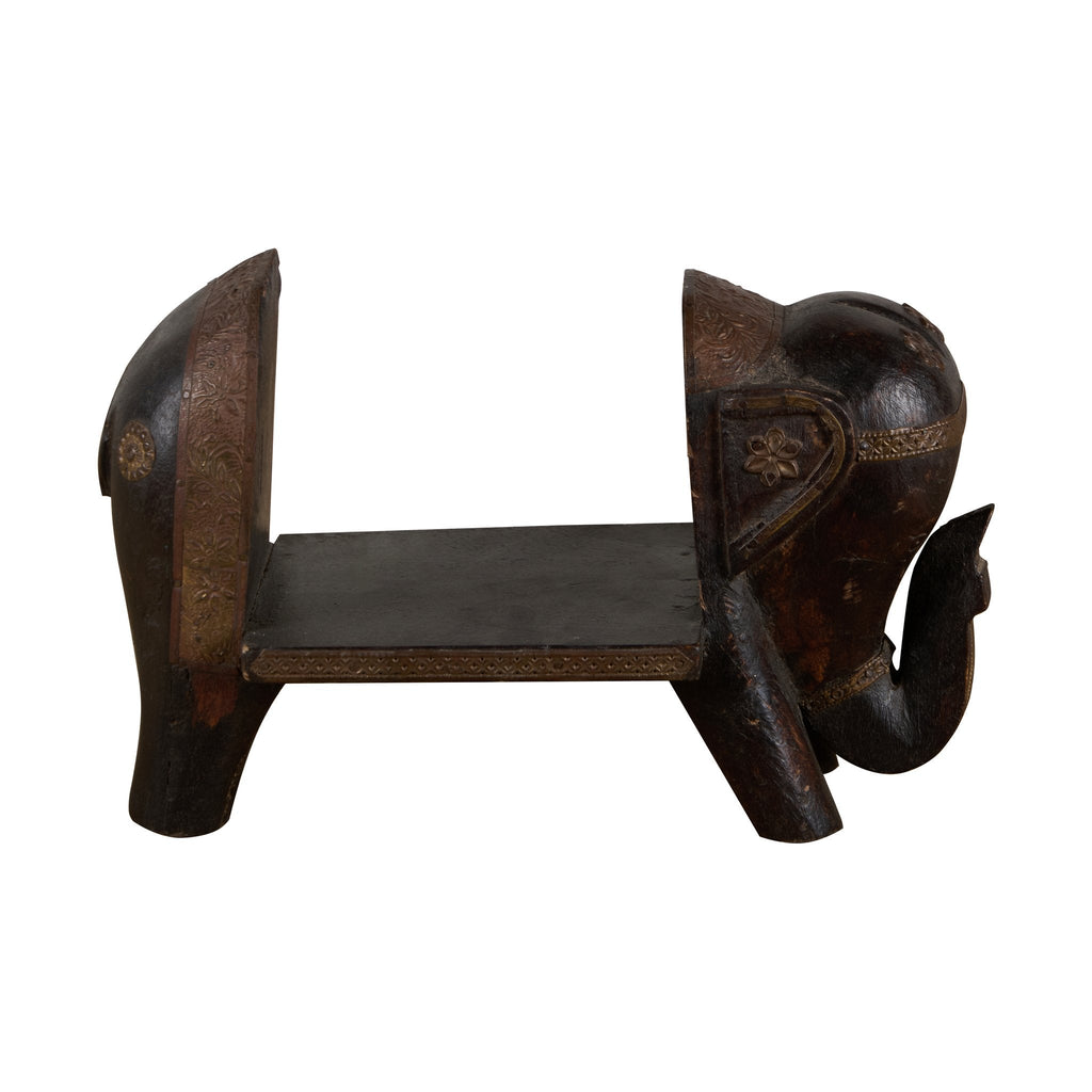 Elephant Brass-Fitted Wood Book Stand by Studio Vastu