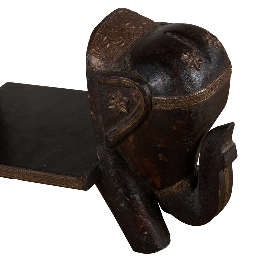 Elephant Brass-Fitted Wood Book Stand by Studio Vastu