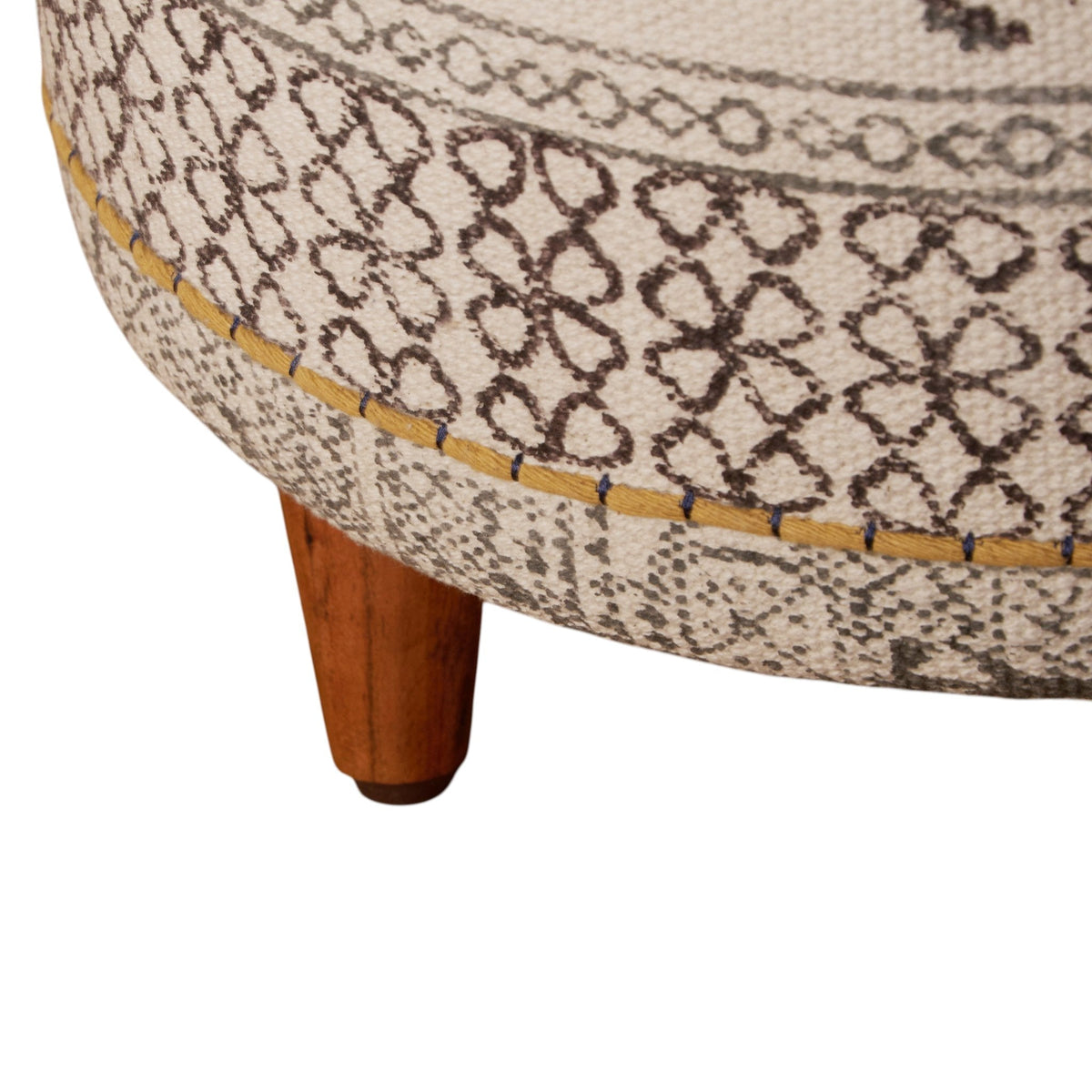Elephant Motif Cotton Ottoman by Studio Vastu