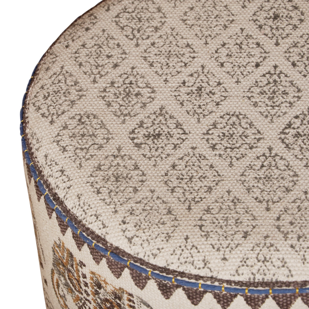 Elephant Motif Cotton Ottoman by Studio Vastu