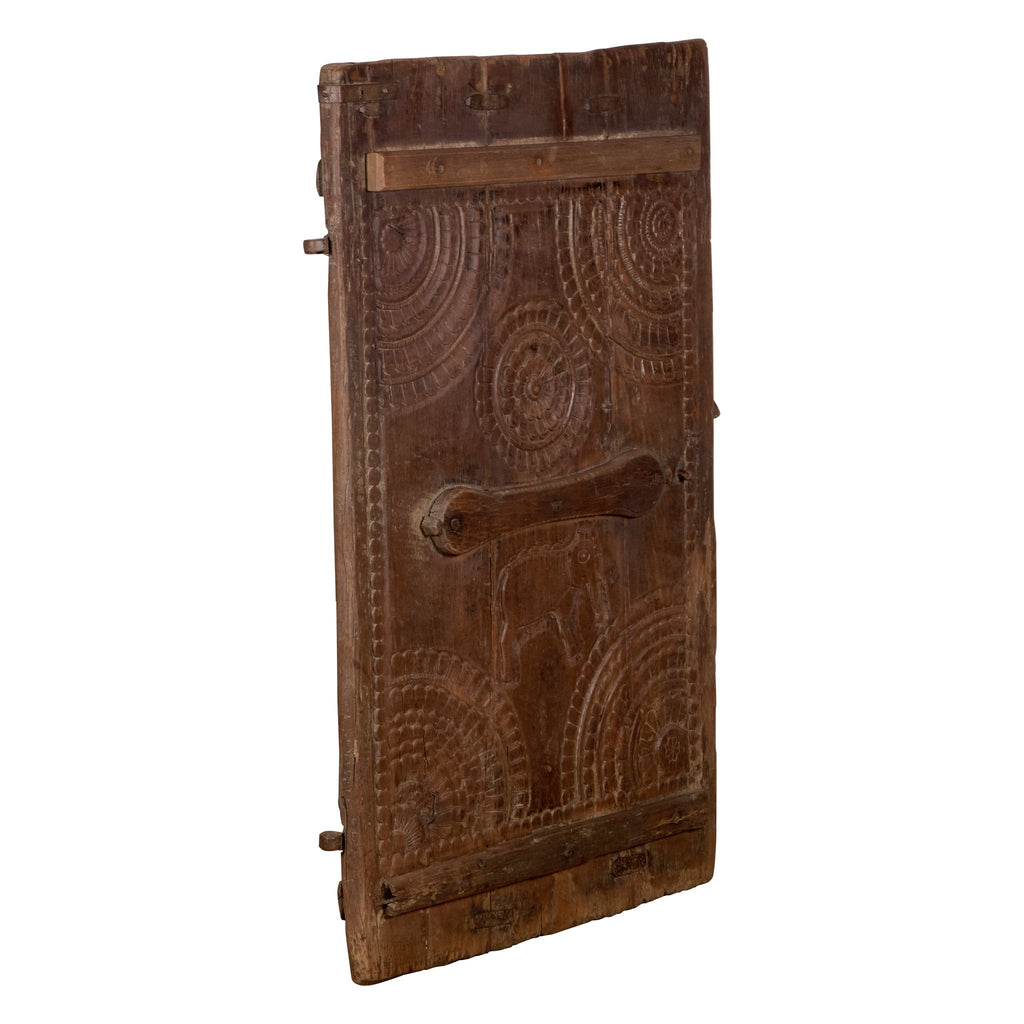 Elephant Motif Vintage Wooden Door Panel by Studio Vastu
