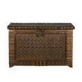 Embossed Brass and Wood Damchiya Chest by Studio Vastu