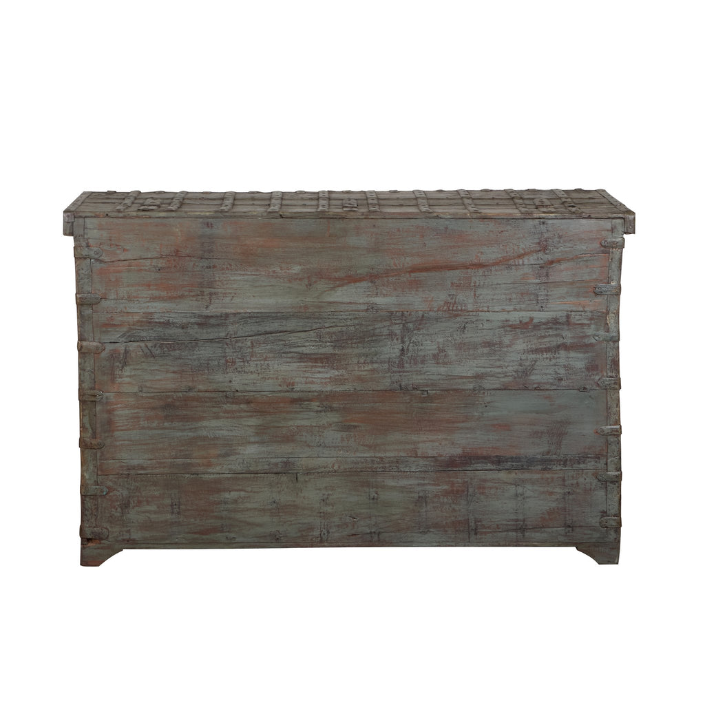 Embossed Brass and Wood Damchiya Chest by Studio Vastu
