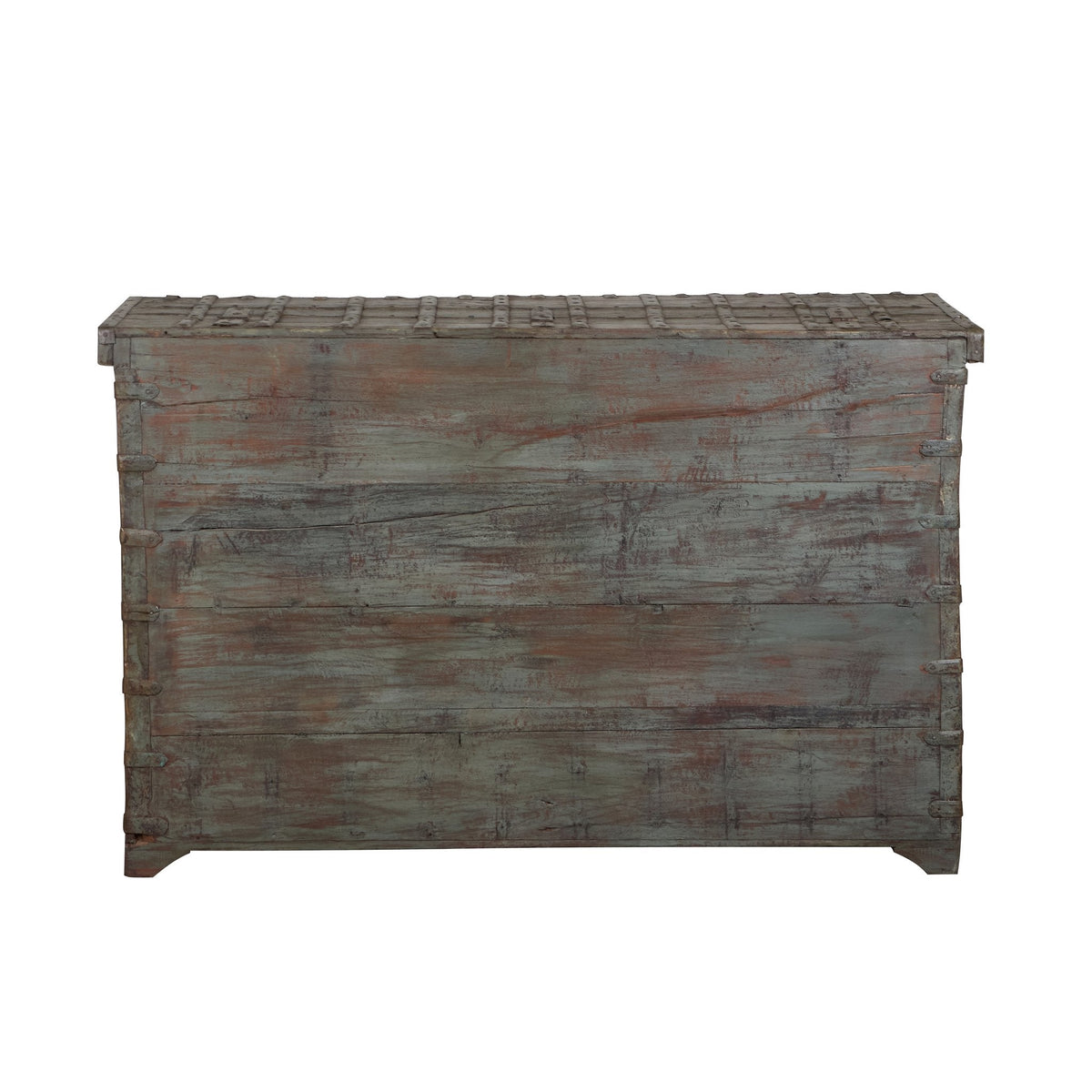 Embossed Brass and Wood Damchiya Chest by Studio Vastu