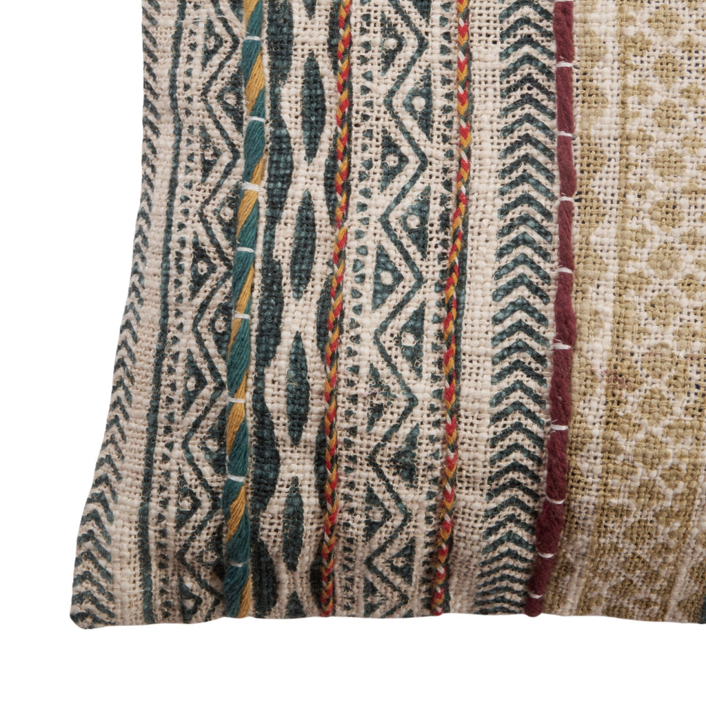 Embroidered Cotton Patchwork Pillow Cover by Studio Vastu