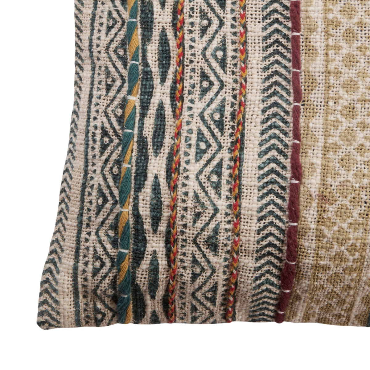Embroidered Cotton Patchwork Pillow Cover by Studio Vastu