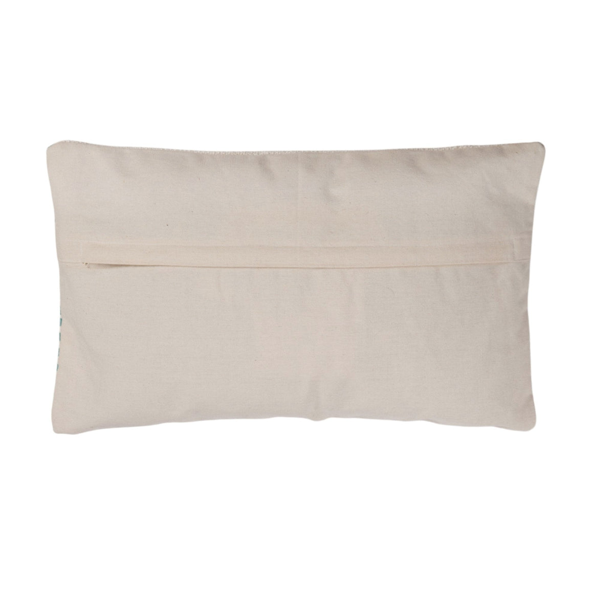 Embroidered Eye Motif Cotton Lumbar Pillow by Studio Vastu