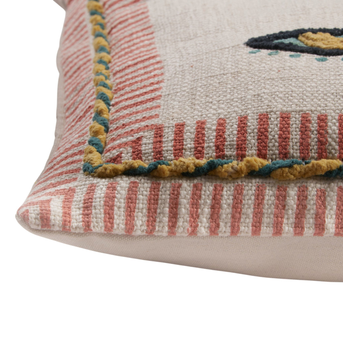 Embroidered Eye Motif Cotton Pillowcase by Studio Vastu