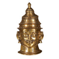 Etched Brass Deity Bust with Tiered Crown by Studio Vastu