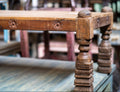 Floral Carved Teak Bajot Coffee Table by Studio Vastu
