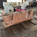 Floral Carved Teak Candle Holder by Studio Vastu