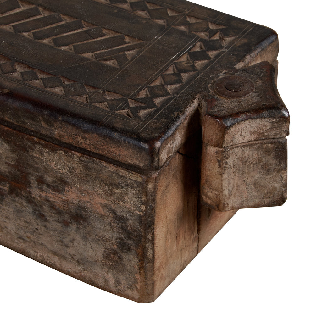 Floral Carved Wooden Spice Box by Studio Vastu