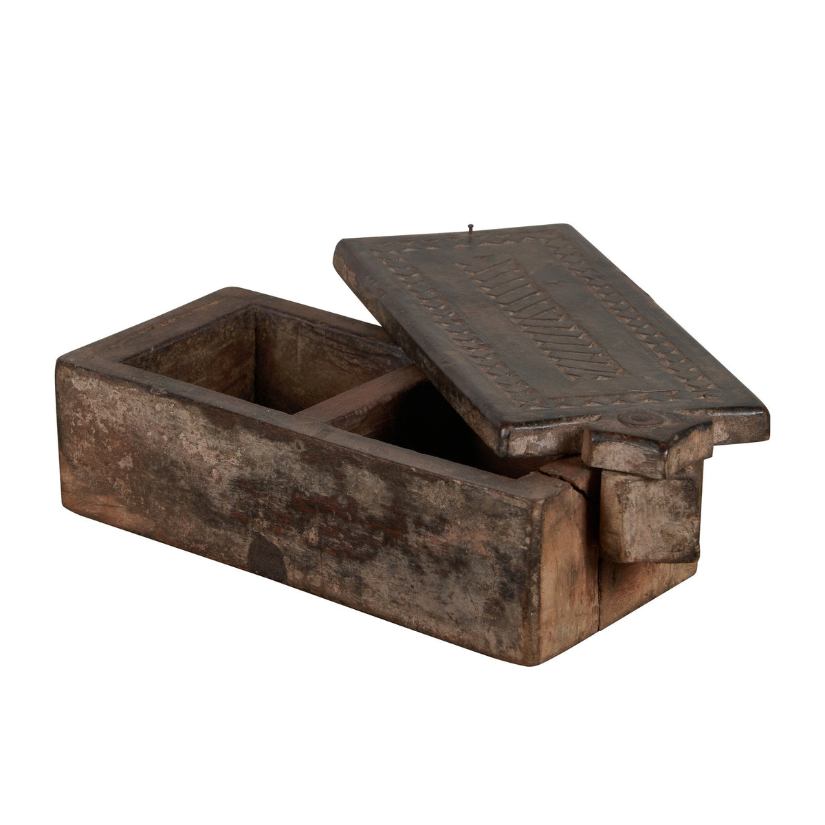 Floral Carved Wooden Spice Box by Studio Vastu
