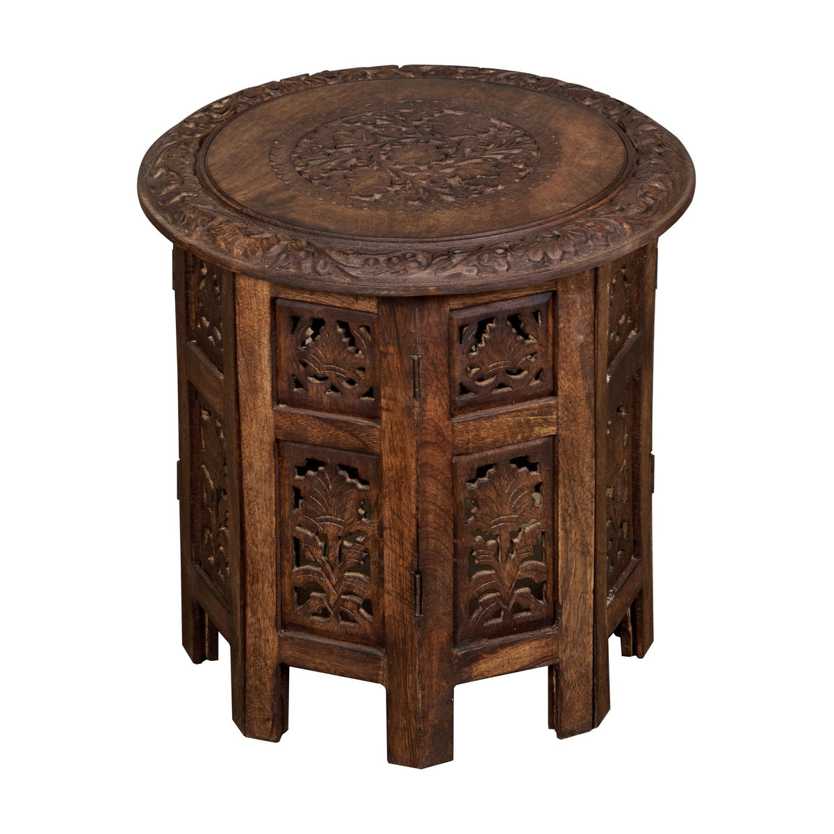 Floral Medallion Wood Bajot Table by Studio Vastu