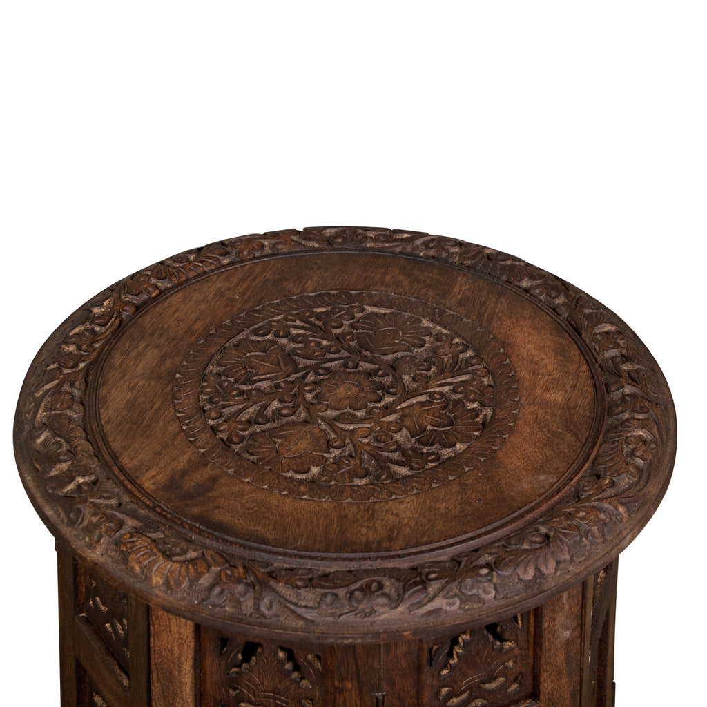 Floral Medallion Wood Bajot Table by Studio Vastu
