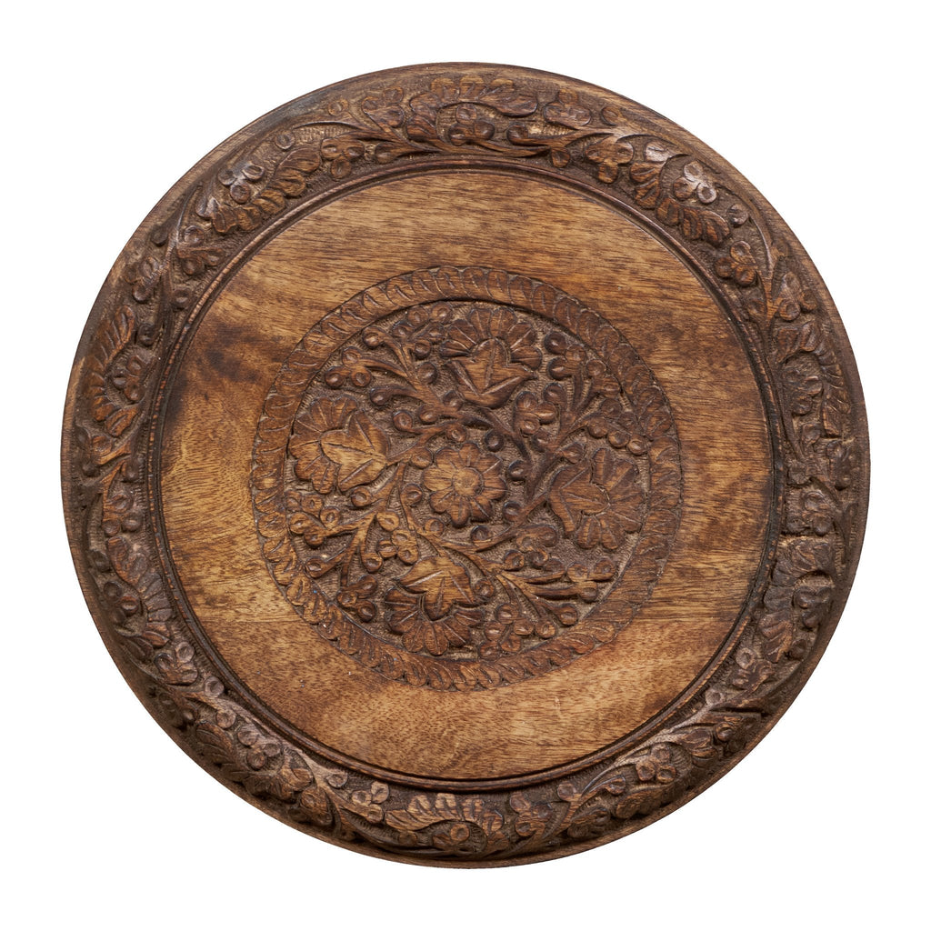 Floral Medallion Wood Bajot Table by Studio Vastu