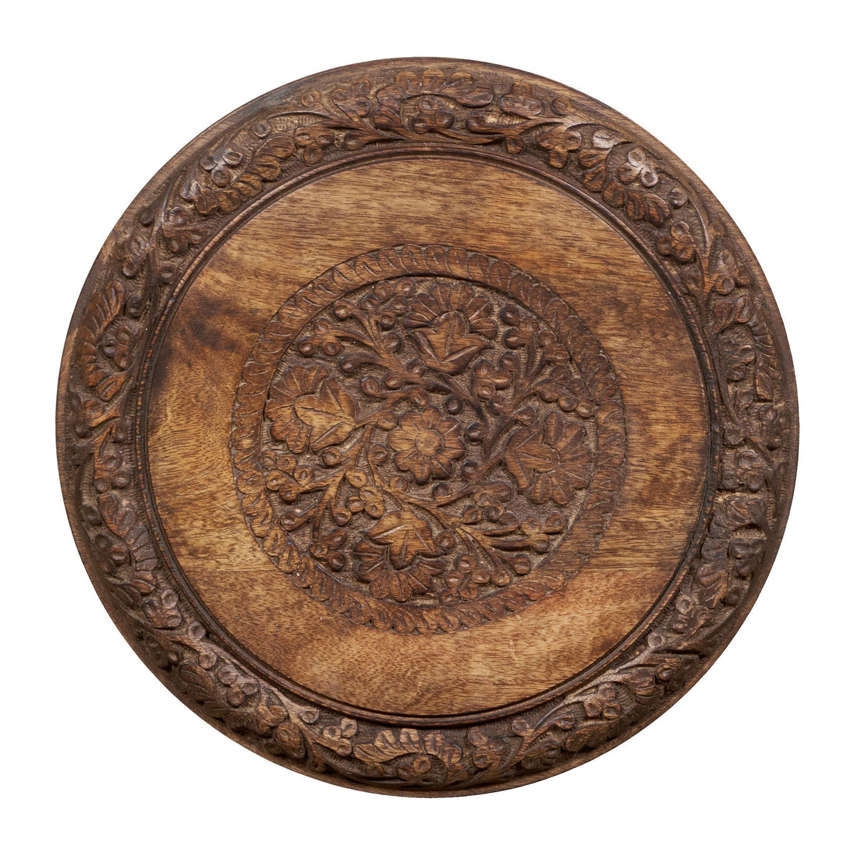 Floral Medallion Wood Bajot Table by Studio Vastu
